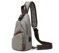 SLEDEZ Casual Chest Bags Vintage Canvas Bag Travel Slant Backpack Men's Chest Bag(Color 4)