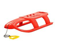 Sledge for Children, Red, 102.5 x 40 x 23 cm, Polypropylene with Pull Rope and Steel Skids, Weatherproof, Ideal for Snow, Winter, Outdoor, Toboggan Fun for Toddlers and Children