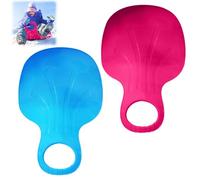 Sledge, Snow Sled Board, Plastic Snow Sledge with Handle, Heavy Duty Ski Board Outdoor Winter Toys Skiing Boards Snowboard for Children Play on Ice Snow Grass and Sand (MIX 2PC -A)