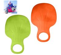 Sledge, Snow Sled Board, Plastic Snow Sledge with Handle, Heavy Duty Ski Board Outdoor Winter Toys Skiing Boards Snowboard for Children Play on Ice Snow Grass and Sand (MIX 2PC -B)