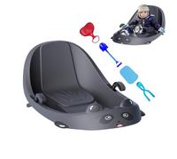 Sleds for Kids, Outdoor Snow Sled with Brake & Backrest, Toboggan with Snow Shovel, Snowball Clip, Ski Shee & Heating Pad, for Cold Weather Snowy Hills Park Playground Children black