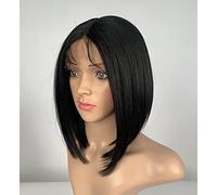 SLEEK 12 '' Fiona Synthetic Lace Front Wigs for Women Nature Black With Baby Hair Shoulder Length Round Bobo Wigs 130g Can Be Heated (FIONA1B)