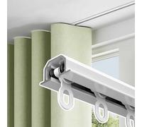 Sleek 12ft Recessed White Ceiling Curtain Track - Invisible Metal Rods for Sliding Doors & Bedroom Windows - Modern Embedded Design for Seamless Look