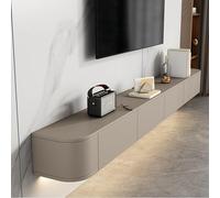 Sleek 140CM Floating TV Cabinet - Modern Wall-Mounted Entertainment Unit with Storage Doors for Living Room & Bedroom, Space-Saving Khaki Design