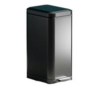 Sleek 9L Stainless Steel Kitchen Trash Can with Removable Bag Soft Close Slim Design Foot Pedal Matte Black - Ideal for Small Spaces and Modern Decor