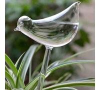 Sleek and Decorative Hand Blown Glass Waterer in a Unique Bird Shape for Stress Free Plant Hydration