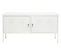 Sleek And Sturdy Two Door White Locker, Compact Shelving Locker, Secured Storage Of Slim Locker With Handle Premier Housewares White One Size