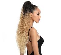 Sl elle eZ Ponytail Synthetic Hair Full Body slightly relaxed than Bounce (1B(Natural Black))