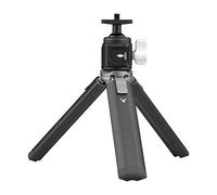 Sleek Black Aluminum Alloy Tripod with Head, Adjustable Height 4.5-10cm, Compact 18x3x3cm, Lightweight 233g for Photography & Videography
