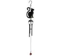 Sl lack Cat Profile Windchime - 40cm x 7cm (1 Pc.) - Minimalist Design with Melodic Charm - Ideal Gift for Cat Enthusiasts to Enhance Outdoor Spac