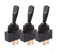Sleek Black Finish Premium Package Containing Three Essential Automotive Toggle Switch Units