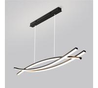 Sl lack LED Pendant Light for Modern Kitchen Dining Room Office Curved Chandelier with Minimalist Design Ideal for Island Lighting and Table Hanging Stylish Ceiling Fixture with Energy E LWX