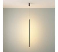 Sleek Black Minimalist LED Ceiling Light - Stylish Cylindrical Pendant Fixture for Kitchen Cafe Office & Contemporary Spaces - Modern Tube Chandelier Design