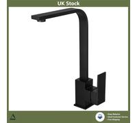 Sl lack Square Kitchen Mixer Tap Single Lever 360 Swivel Spout 1 Hole