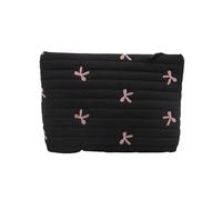 Sleek Bowknot Design Cosmetic Bag Multi-Compartment Cosmetic Bag Unique Bowknot Design Storage Container Home Organizer