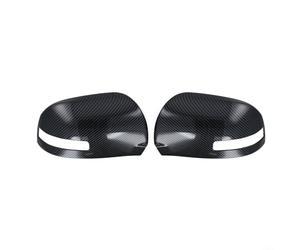 Sleek Carbon Fiber Style Rear View Mirror Cover Trim for Mitsubishi Outlander 2013 2020 Vehicles