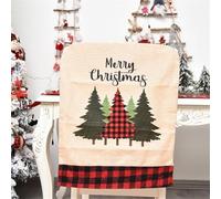 Sleek chair cover set featuring seasonal designs of snowmen and santa perfect for entertaining guests (2#)