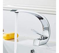 Sleek Chrome Brushed Bathroom Sink Faucet - Single Hole Tap with Hot & Cold Water - Elegant Antique Bronze & Chrome Finish for Modern Bathrooms