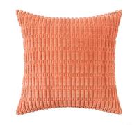 Sleek Contemporary Design of These Corduroy Throw Pillows That Perfectly Fit into Modern Home Decor Themes (18x18inch/45x45cm Apricot Pink)