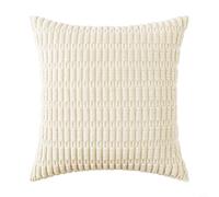 Sleek Contemporary Design of These Corduroy Throw Pillows That Perfectly Fit into Modern Home Decor Themes (18x18inch/45x45cm Cream White)