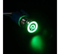 Sl esign 19mm Waterproof Push Button Switch with Optional LED Color Choices Perfectly Suited for Auto Projects (Green)