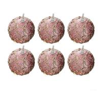 Sleek Design 6PC Ornament Set Unique Foam Decorations for Weddings and Holidays (Pink)