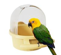 Sleek Design Bird Cage Feeder, Parakeet Bird Feeder, Squirrel Proof Bird Feeder, Decorative Parrot Food Dispenser 12.5 x 16.5 x 13.8 cm for Birds, Indoor, Outdoor, Pink, Yellow, Purple, White Color