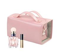 Sleek Design Makeup Brush Travel Case, Waterproof Makeup Brush Bag, Leather Cosmetic Bag, Decorative Compartments Makeup Bag 25 x 12 x 12 cm for Home, Indoor, Pink, Black, White, Brown Colour, pink,