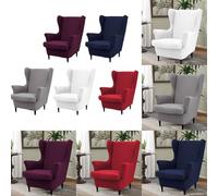 Sleek Elastic Wingback Chair Covers for Ultimate Comfort and Style Fits Most Club and Armchair Designs (White)
