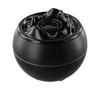 Sleek Essential Oil Diffuser Attractive Flame Design, Ample Capacity of 360ml, Featuring Adjustable Colors (Black)