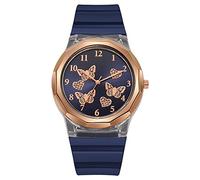 Sleek Fashion with Strap Dial Women's Quartz Silicone Strap Watch Watch Light up Couples Bracelets (Blue, One Size)