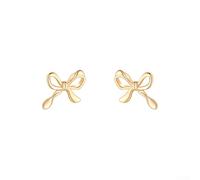 Sleek, Lightweight and Chic The Ideal Pair of Minimalist Women's Bow Shape Earrings (golden)