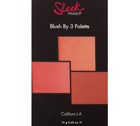 Slēēk MakeUP | Blush By 3 Palette - Californ.I.A | 3 Complementary Shades with Shimmer and Matte Finish | 20g