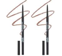Sleek MakeUP Micro-Fine Brow Pencil for Precise Hair Like Strokes, Waterproof, Long Lasting, Dual Ended, Ash Brown (Pack of 2)