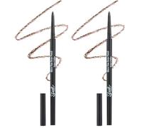 Sleek MakeUP Micro-Fine Brow Pencil for Precise Hair Like Strokes, Waterproof, Long Lasting, Dual Ended, Medium Brown (Pack of 2)
