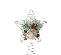 Sleek Metal Gold Star Treetop with Intricate Patterns to Elevate Your Christmas Decor (Cotton)