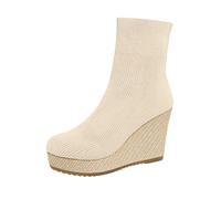 Sleek mid-height boots with a slim heel - the perfect alternative to chic everyday ankle boots., beige, 8 UK