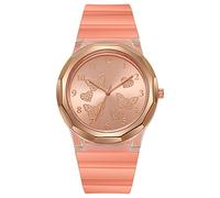 Sleek Minimalist Fashion with Strap Dial Women's Quartz Silicone Strap Watch Gift Watch Easy Reader (Orange, One Size)