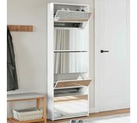 Sleek Mirrored Shoe Cabinet with 5 Foldable Drawers - Stylish Storage Rack, Tall Entryway nizer, Space-Saving Sideboard for Shoes & Accessories, Modern Design