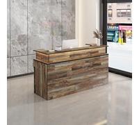 Sleek Modern Reception Desk - Stylish Compact Front Counter for Retail & Office Checkout Space-Saving Design for Efficient Customer Service Elegant Reception Furniture