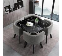 Sleek Modern Round Dining Table Set for Small Spaces - Compact 31.5" Breakfast Bar Table with 2 Chairs Perfect for Kitchen or Dining Room - Space-Saving Design