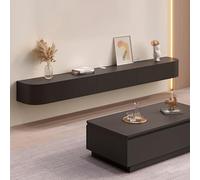 Sleek Modern White Wall-Mounted TV Cabinet - Space-Saving Entertainment Center with Ample Storage Floating Design & Drawers for Small Apartments (Black 140cm)