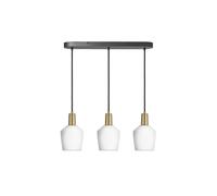 Sleek Opal Glass Schoolhouse 3 Wire Oval Cluster Lights, 5.5 inch, White, Brass holder Industville White One Size