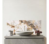 Warren Reed - Designer Sleek Pale Marble Effect Glass Bathroom Splashback, Multi