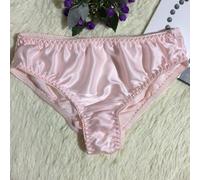 Sleek Solid Thongs Made of Soft Silk for Women, Underwear Choice for All Season Comfort (L Light pink)