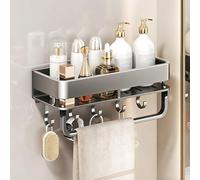 Sleek Space-Saving Shower Shelves, Easy Adhesive Installation Rust-Proof Shelf, Adjustable Design for Bathroom Organization, Waterproof Storage Rack Essential(Gray,11.8in (30cm))