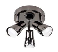 MiniSun | Modern Black Chrome 3 Way Sleek Round Adjustable Ceiling Spotlight | Home Décor, Bedside & Desk Lamp