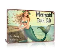 Sleek Tin Wall Decor, Fall Decor Soft Bath Mermaid Bath Salt - As Calming As The Sea. | Farmhouse Workshop Decor(20X30CM)