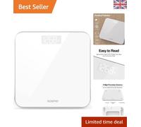 RENPHO Digital Bathroom Scales Weighing Scale with High Precision Sensors Body Weight Scale (Stone/lb/kg) - White, Core 1S