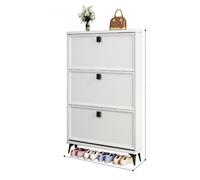 Sleek Wooden Shoe Rack with Open Storage Adjustable Shelves Multiple Sizes & Colors White Shoe Cabinet for Bedroom 60 cm Single Bed Space Saver